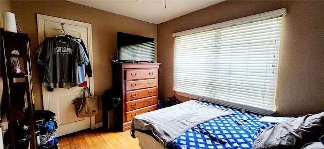 bedroom featuring light hardwood / wood-style flooring