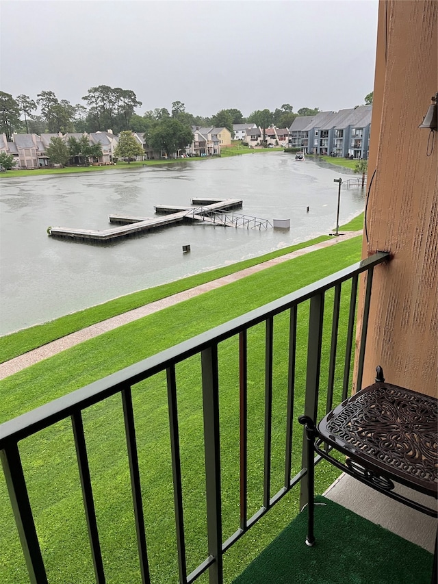 balcony with a water view