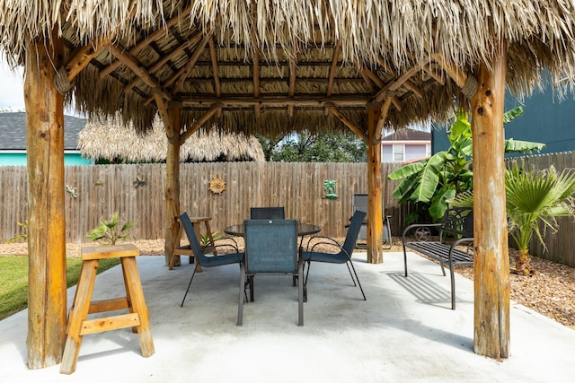 view of patio / terrace featuring a gazebo