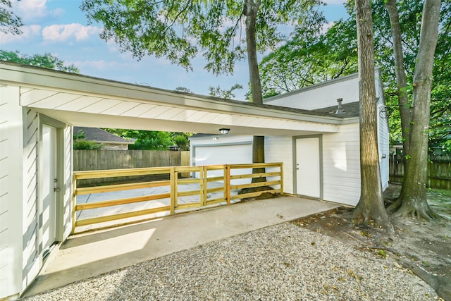 exterior space featuring a carport