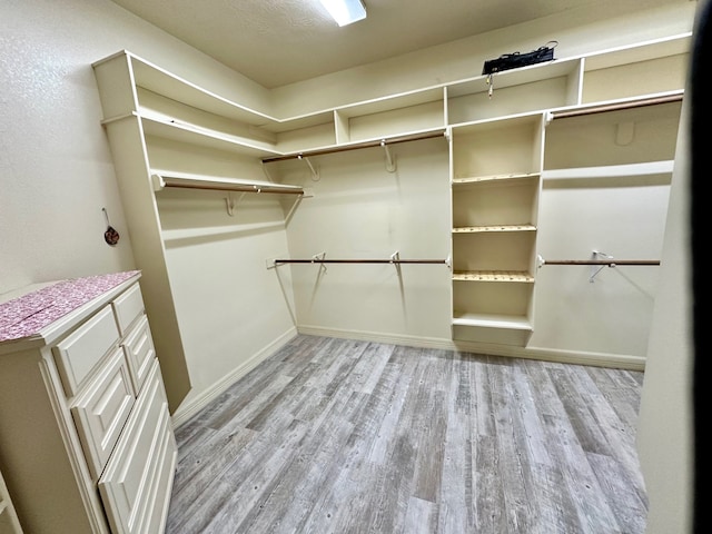 walk in closet featuring light wood-type flooring