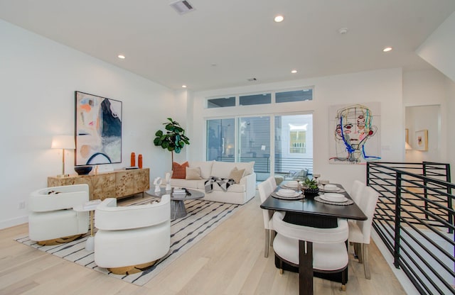 living room featuring light hardwood / wood-style floors