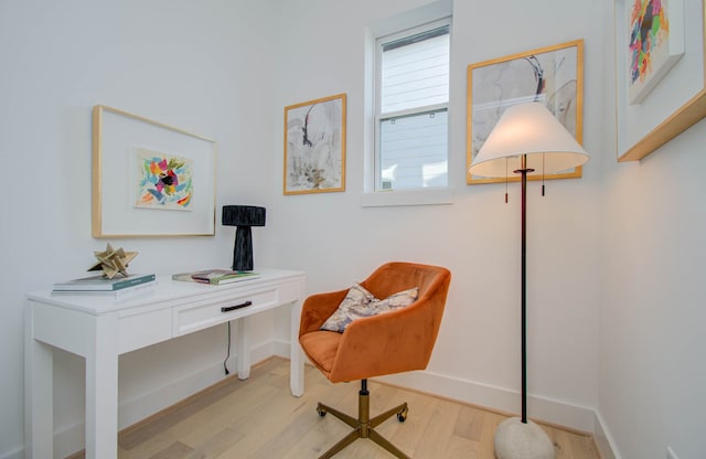 office area featuring light wood-type flooring