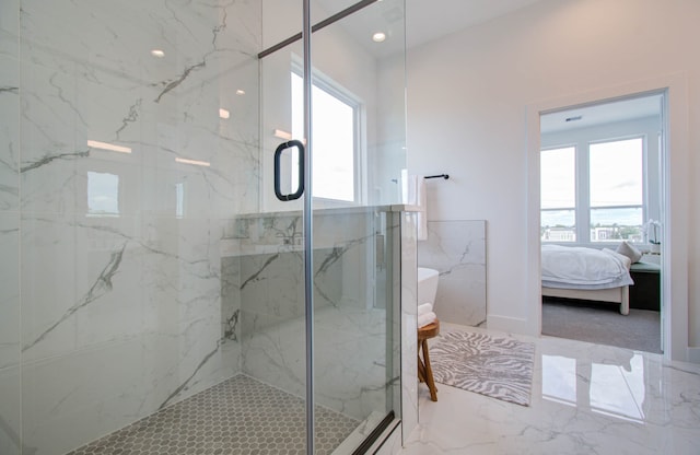 bathroom featuring walk in shower