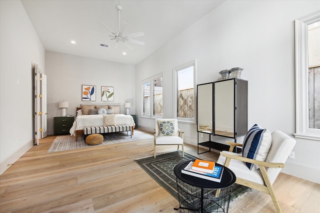 bedroom featuring light wood-type flooring