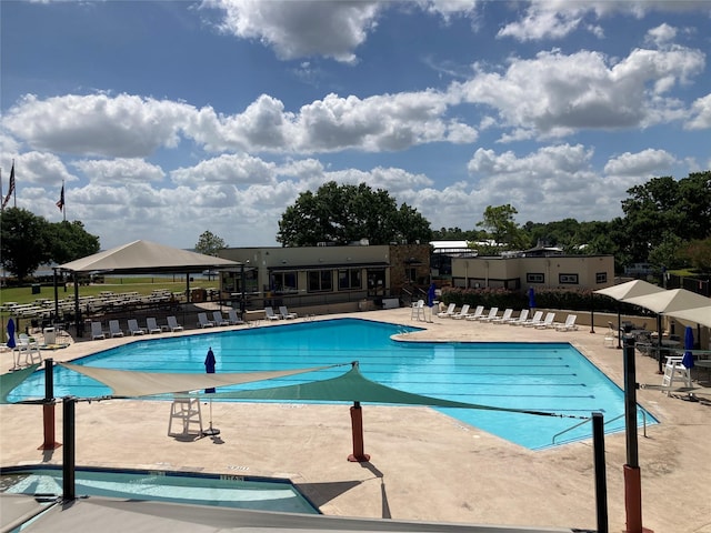 view of pool with a patio area