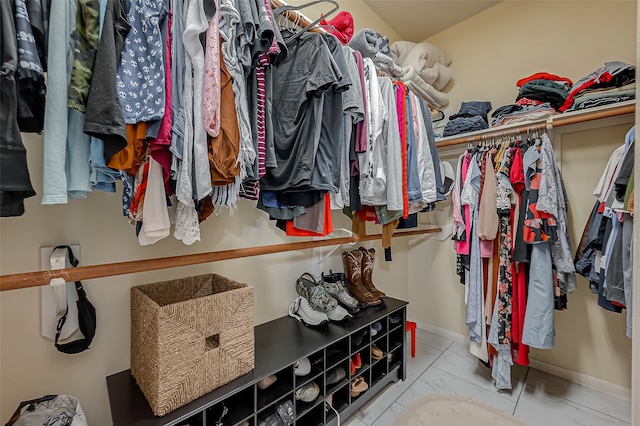 view of walk in closet