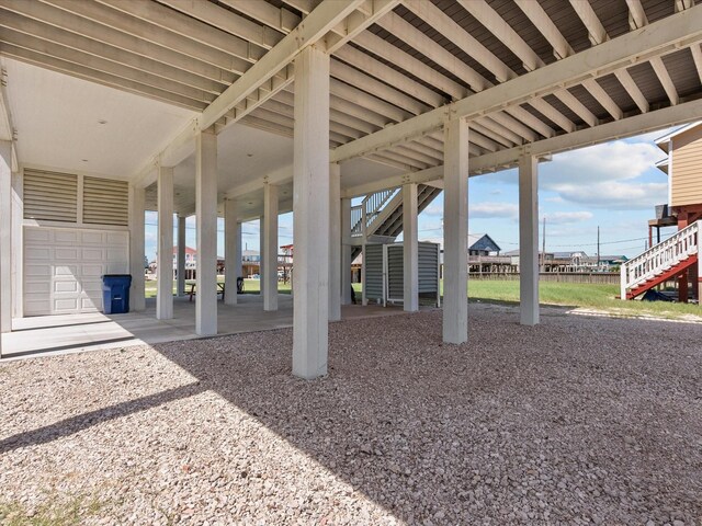 view of patio with stairway