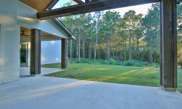 view of yard with a patio area