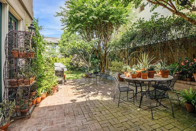 2509 Westgate Dr, Houston, TX 77019 - view of patio with outdoor dining space and a grill