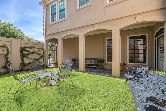 2509 Westgate Dr, Houston, TX 77019 - view of green lawn featuring a patio area