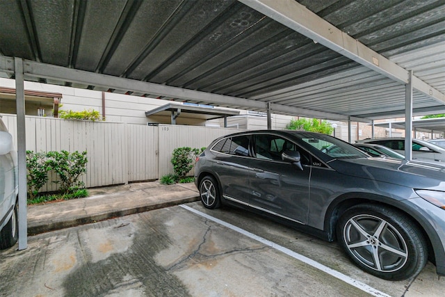 view of car parking with a carport