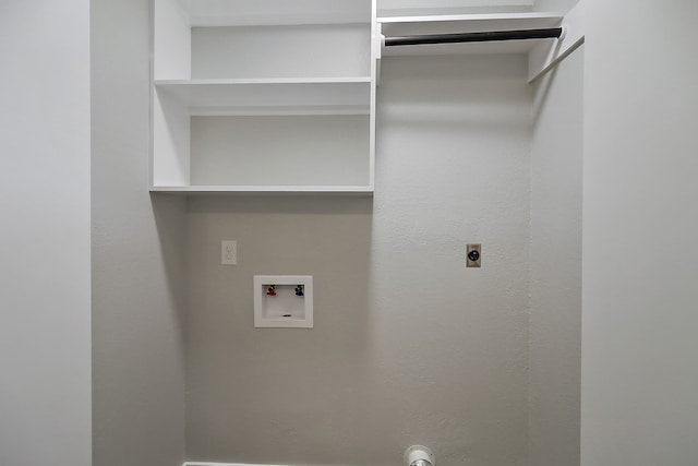 laundry area featuring electric dryer hookup and washer hookup