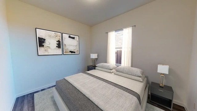 bedroom featuring hardwood / wood-style flooring