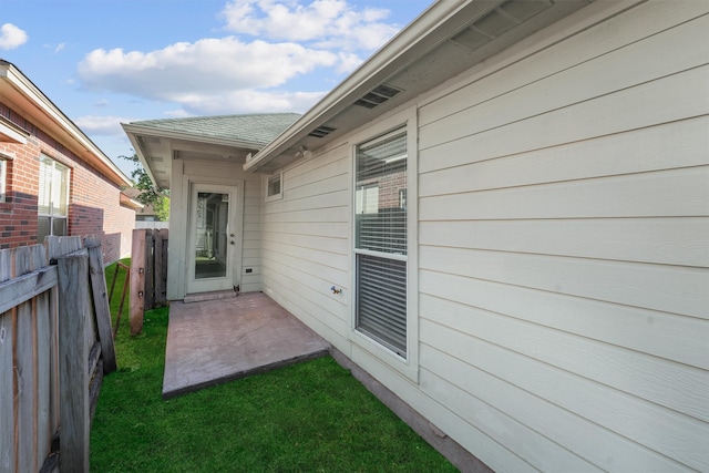 exterior space with a patio