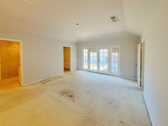 unfurnished room with light carpet