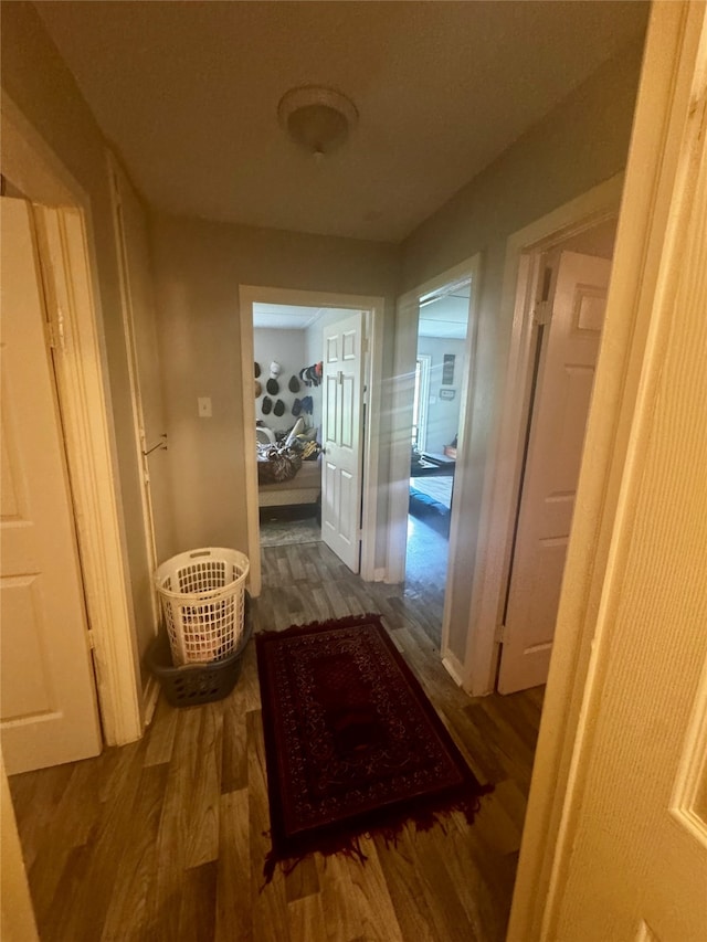 hallway featuring hardwood / wood-style flooring