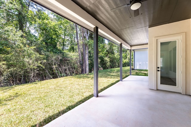 view of patio / terrace with ceiling fan