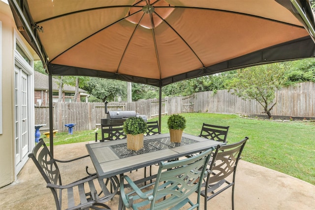 view of patio with a gazebo