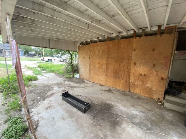 view of garage