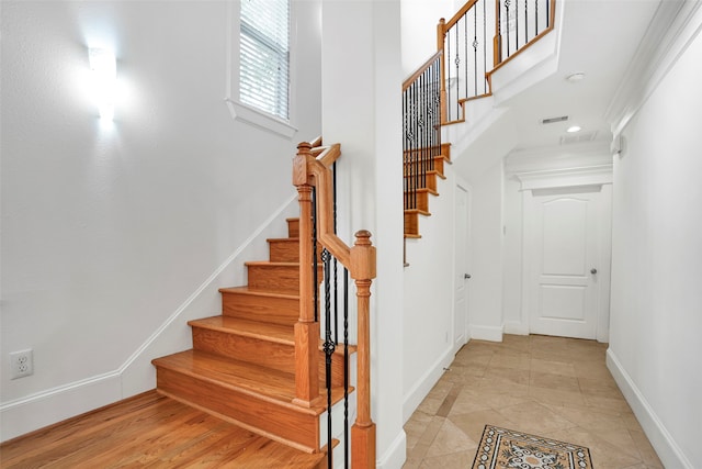 stairway with ornamental molding