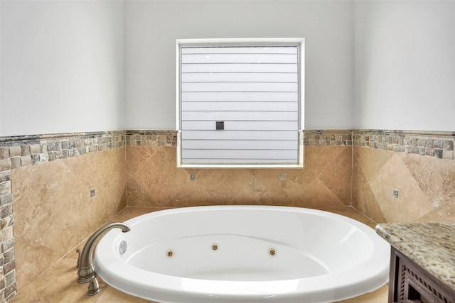 bathroom featuring a washtub