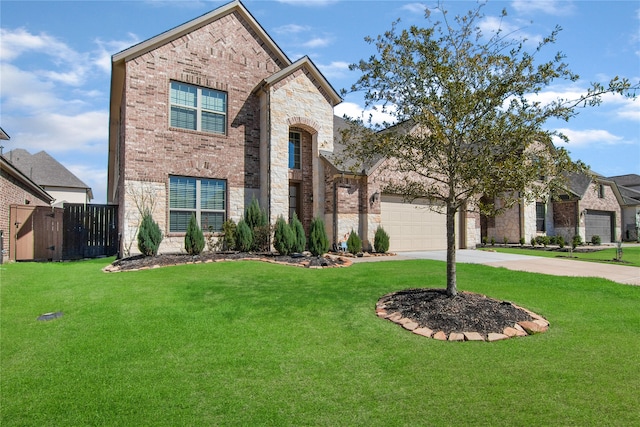 view of front facade featuring a front yard