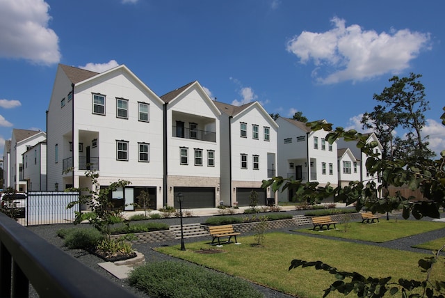 exterior space featuring a garage