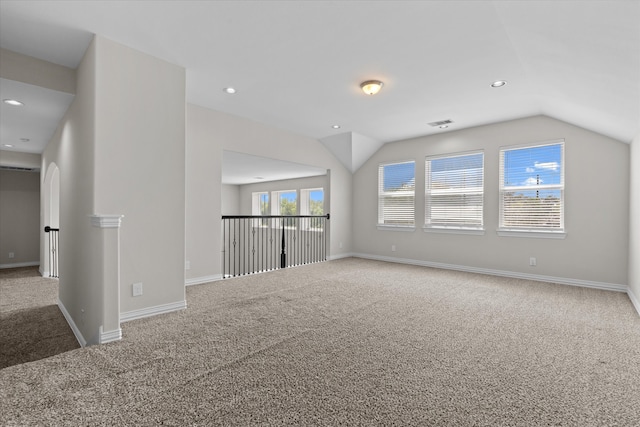 interior space featuring lofted ceiling