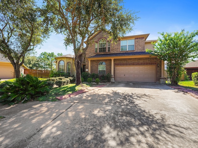 view of front property with a garage