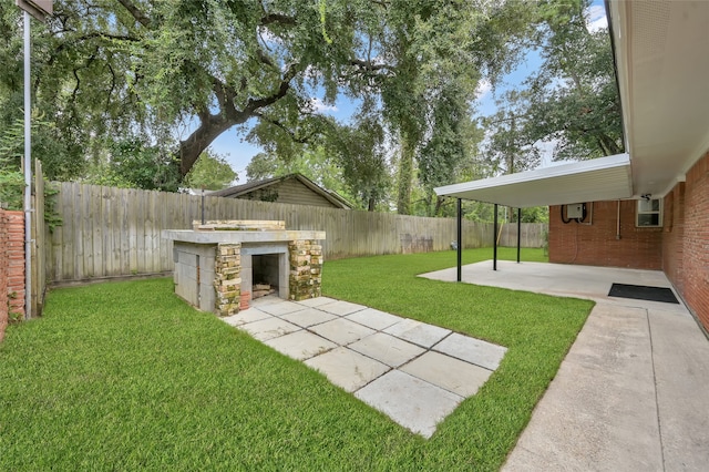 view of yard featuring a fenced backyard and a patio