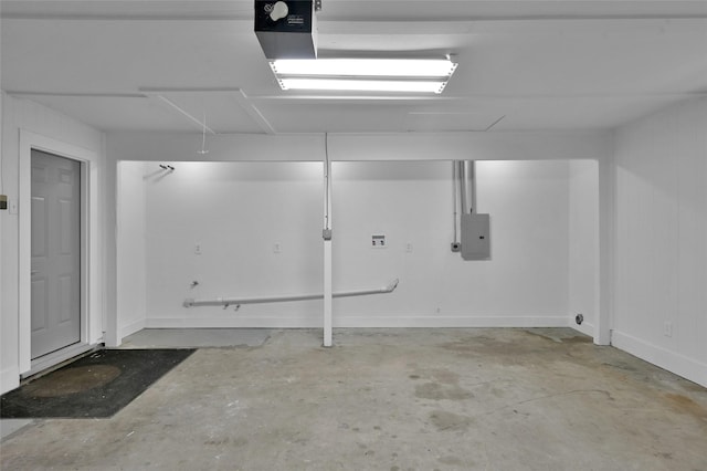 basement with electric panel