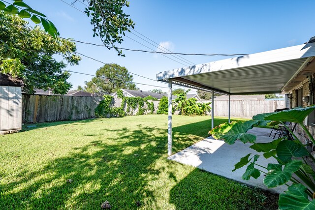 view of yard with a patio area