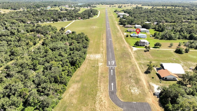 aerial view with a rural view