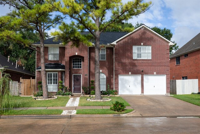 view of property featuring a garage