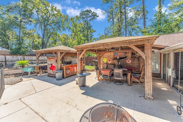 view of patio / terrace with a gazebo