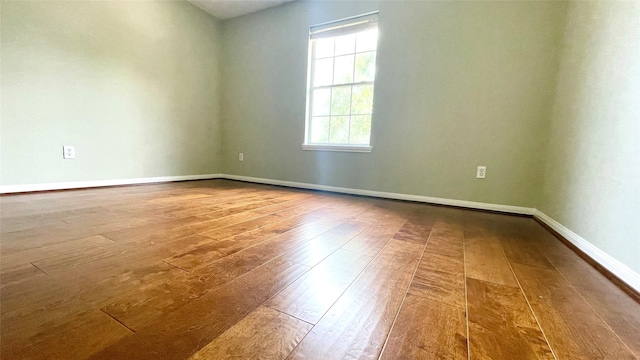 spare room featuring wood-type flooring