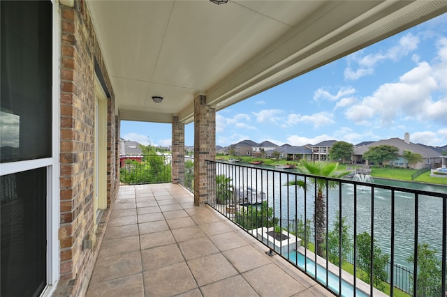 balcony with a water view