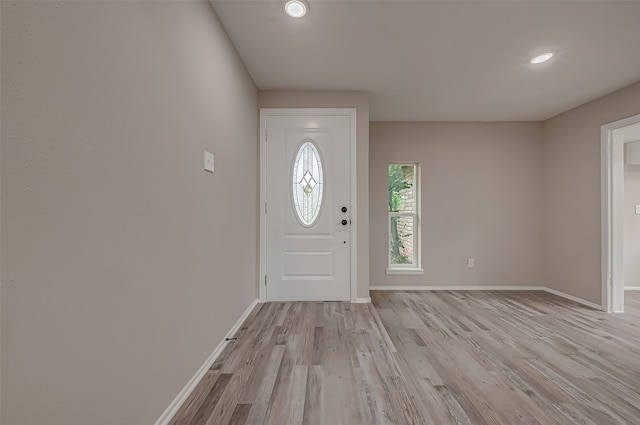 foyer entrance featuring light hardwood / wood-style floors