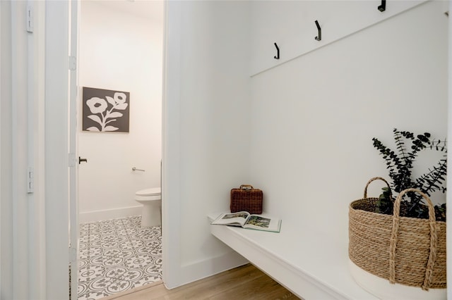 mudroom with light wood-type flooring