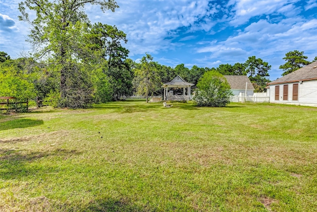 view of yard featuring a gazebo