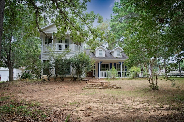 view of front facade featuring covered porch