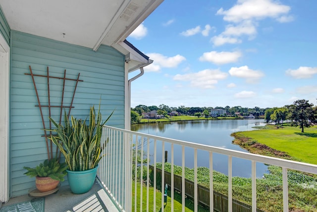 balcony with a water view