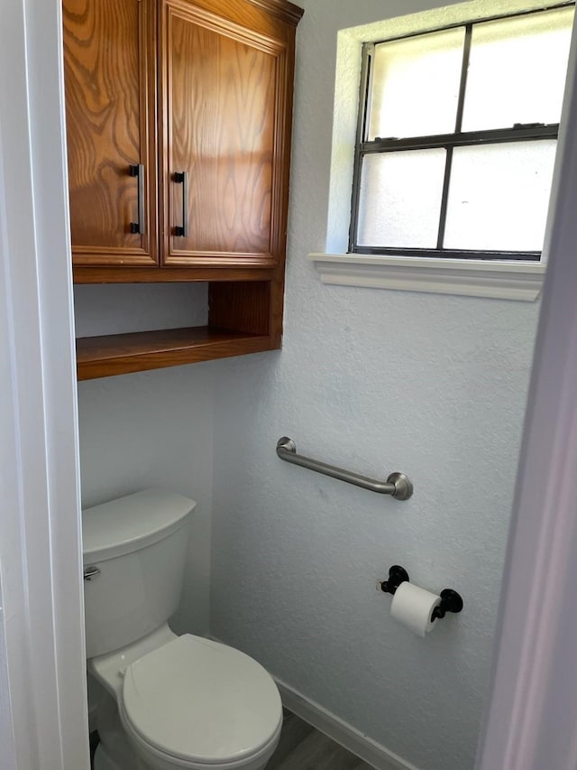 bathroom featuring toilet and hardwood / wood-style floors