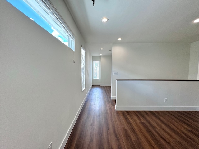 hall featuring dark hardwood / wood-style flooring