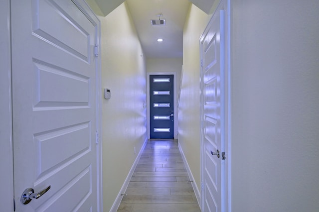 entryway with light wood-type flooring