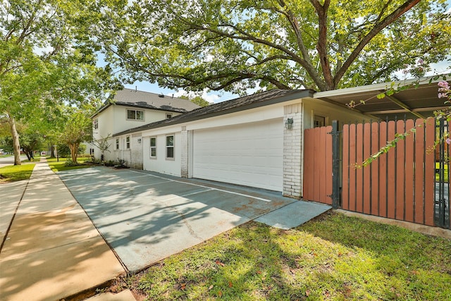 view of home's exterior featuring a garage