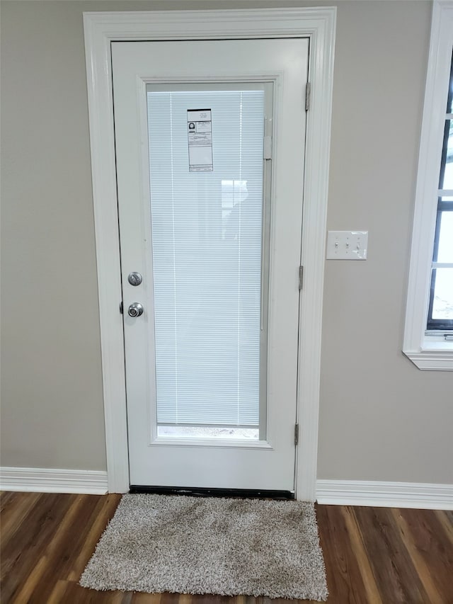 interior space with hardwood / wood-style floors