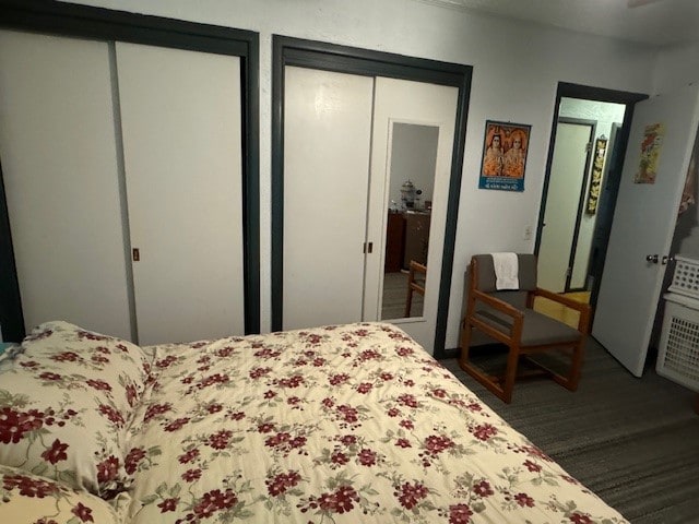 bedroom featuring dark hardwood / wood-style floors