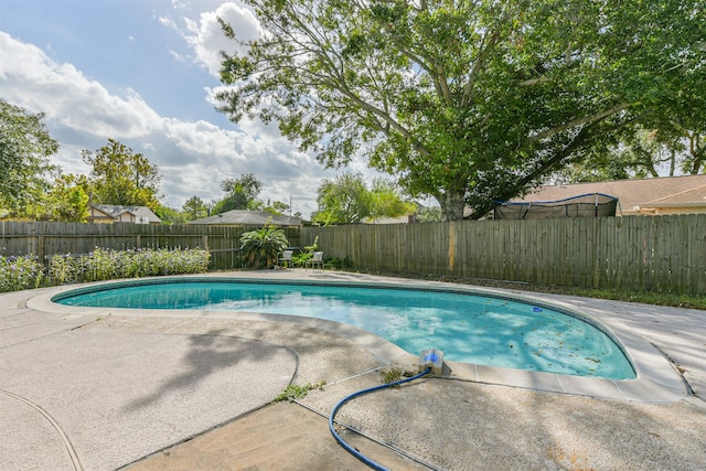 view of pool featuring a patio area